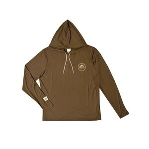 Surf Pendleton Unisex Long‎ Sleeve Hooded Tee Logo Rash Guard Olive Green Medium